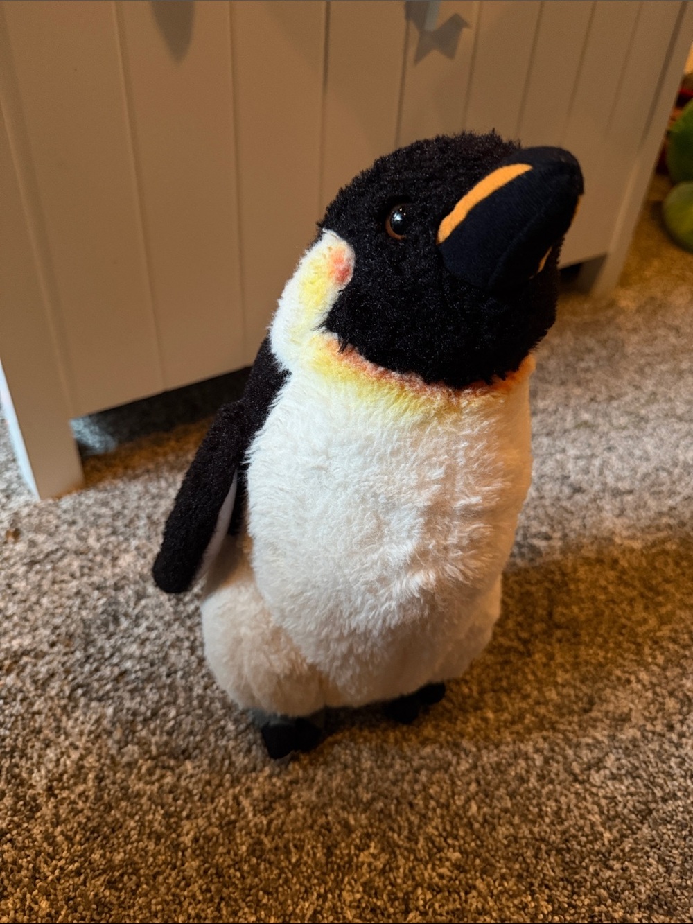 Emperor Penguin Plush Toy - Black, White & Yellow Accent